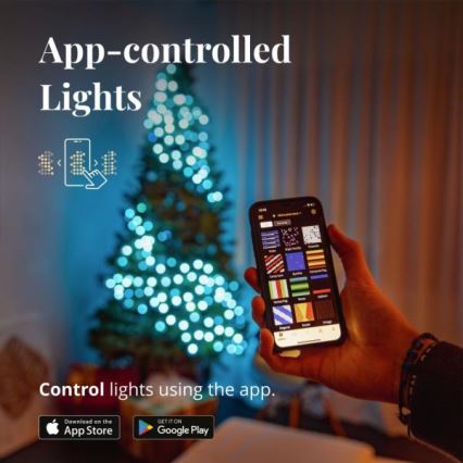 Twinkly - LED RGBW dimmbare Außen-Lichterkette STRINGS, 250 LEDs, 23,5 m, IP44, Wi-Fi