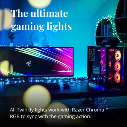 Twinkly - LED RGBW dimmbare Außen-Lichterkette STRINGS, 250 LEDs, 23,5 m, IP44, Wi-Fi