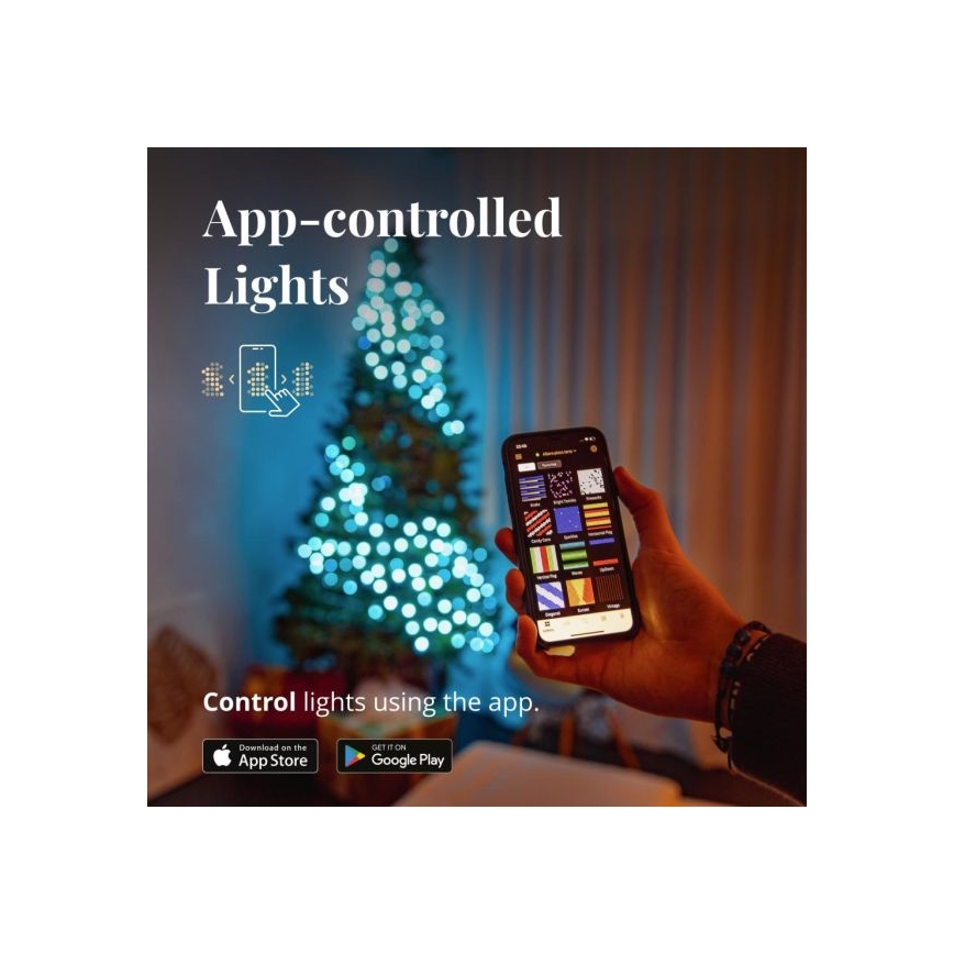 Twinkly - LED RGBW Dimmbare Weihnachts-Lichterkette STRINGS für den Außenbereich 250xLED 23,5m IP44 Wi-Fi