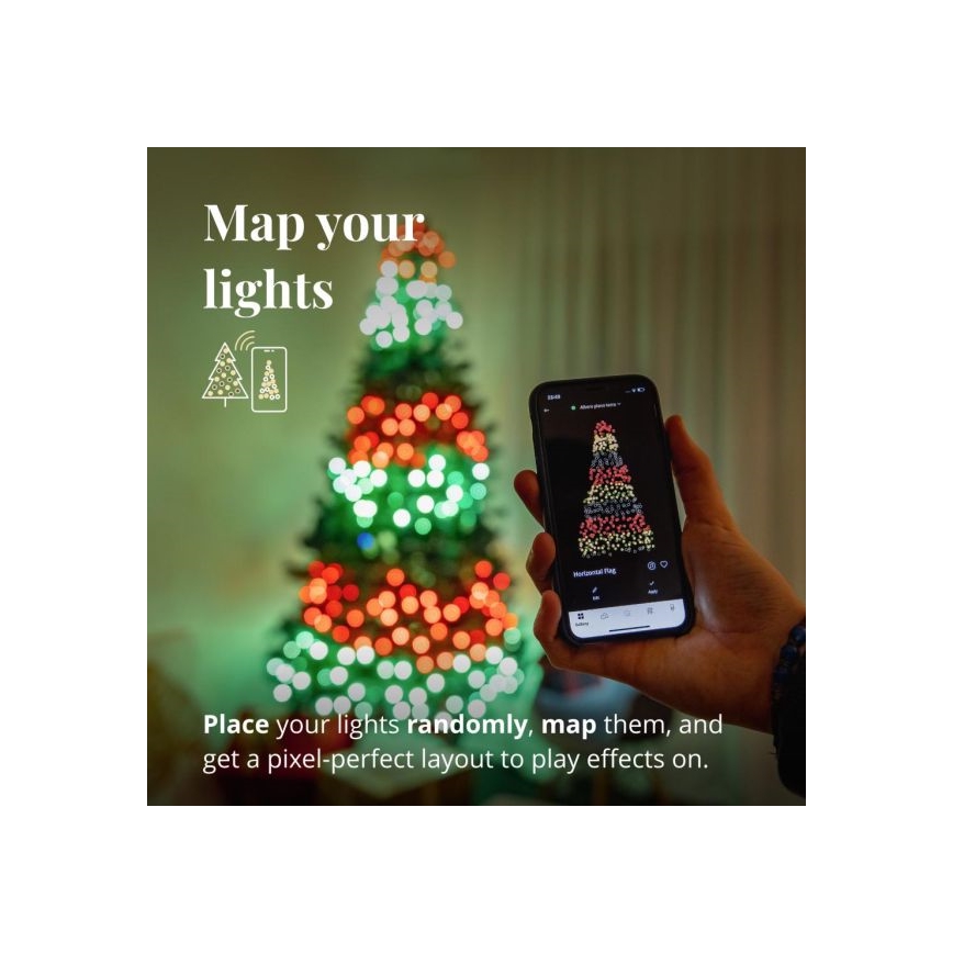 Twinkly - LED RGBW Dimmbare Weihnachts-Lichterkette STRINGS für den Außenbereich 250xLED 23,5m IP44 Wi-Fi