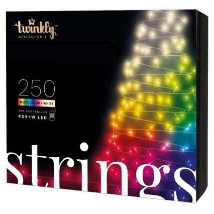 Twinkly - LED RGBW Dimmbare Weihnachts-Lichterkette STRINGS für den Außenbereich 250xLED 23,5m IP44 Wi-Fi