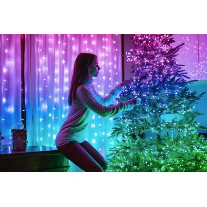 Twinkly - Dimmbare LED-RGB-Weihnachtslichterkette für den Außenbereich STRINGS 250xLED 23,5m IP44 Wi-Fi