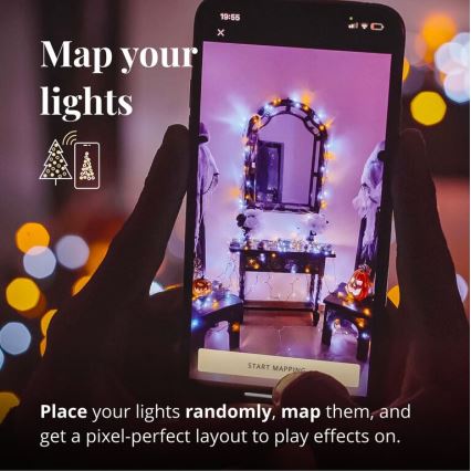 Twinkly - Dimmbare LED-Weihnachtslichterkette für den Außenbereich  STRINGS 400xLED 35,5m IP44 Wi-Fi