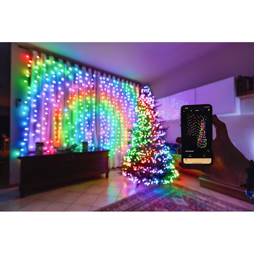 Twinkly - LED RGBW dimmbare Außen-Weihnachtslichterkette STRINGS 600xLED 51,5m IP44 Wi-Fi