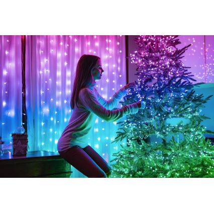 Twinkly - LED RGBW dimmbare Außen-Weihnachtslichterkette STRINGS 600xLED 51,5m IP44 Wi-Fi