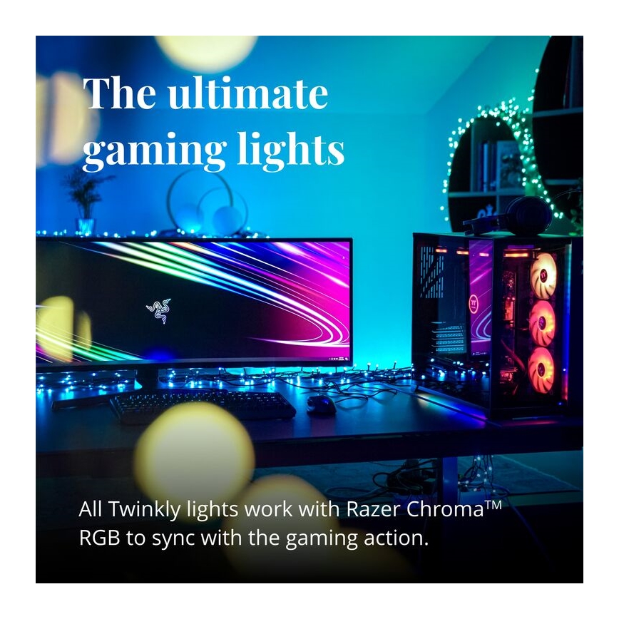 Twinkly - LED RGBW dimmbare Außen-Weihnachtslichterkette STRINGS 600xLED 51,5m IP44 Wi-Fi