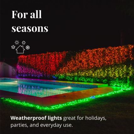 Twinkly - LED RGBW dimmbare Außen-Weihnachtslichterkette STRINGS 600xLED 51,5m IP44 Wi-Fi