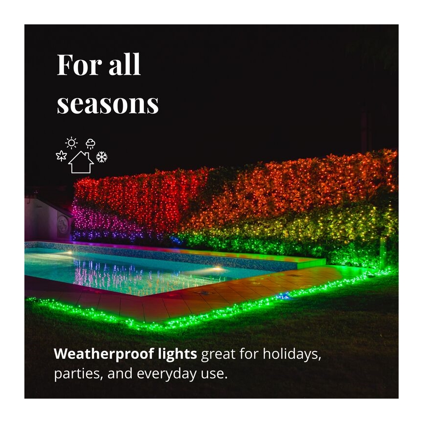 Twinkly - LED RGBW dimmbare Außen-Weihnachtslichterkette STRINGS 600xLED 51,5m IP44 Wi-Fi