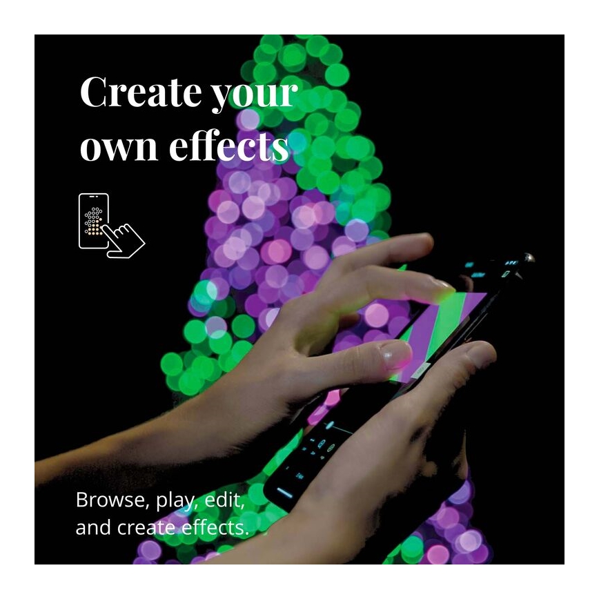 Twinkly - LED RGBW dimmbare Außen-Weihnachtslichterkette STRINGS 600xLED 51,5m IP44 Wi-Fi