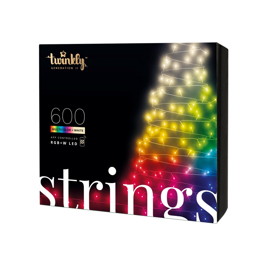 Twinkly - LED RGBW dimmbare Außen-Weihnachtslichterkette STRINGS 600xLED 51,5m IP44 Wi-Fi