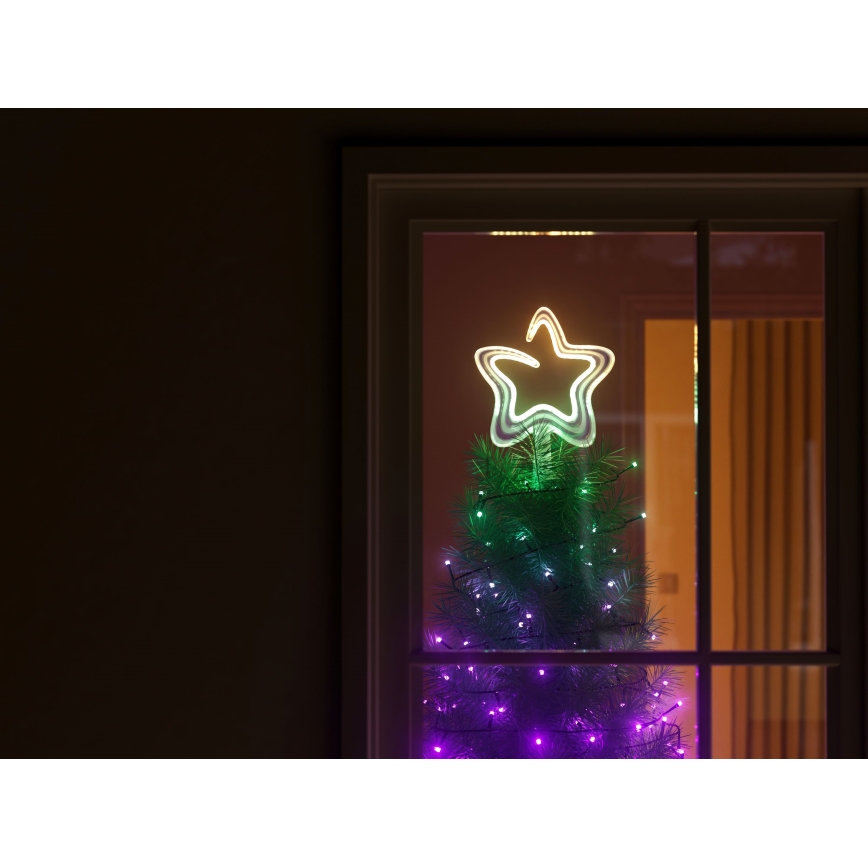 Twinkly - Dimmbarer LED-RGB-Weihnachtsstern TREE TOPPER 76xLED USB Wi-Fi