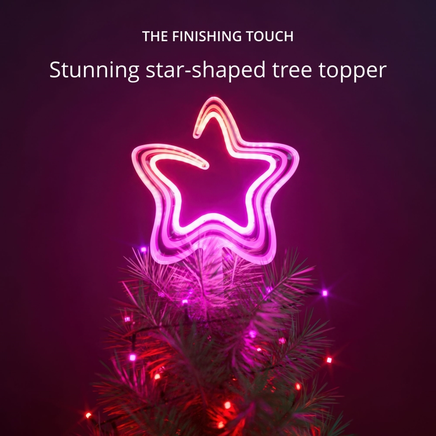 Twinkly - Dimmbarer LED-RGB-Weihnachtsstern TREE TOPPER 76xLED USB Wi-Fi