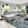 U-förmige, ausklappbare Polstergarnitur mit Stauraum AVESTA, grau