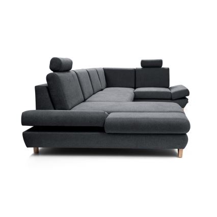 Ausziehbare U-förmige Polsterecke AVESTA mit Stauraum, anthrazit