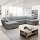 U-förmiges, ausziehbares Ecksofa mit Stauraum SERPA, rechts, grau