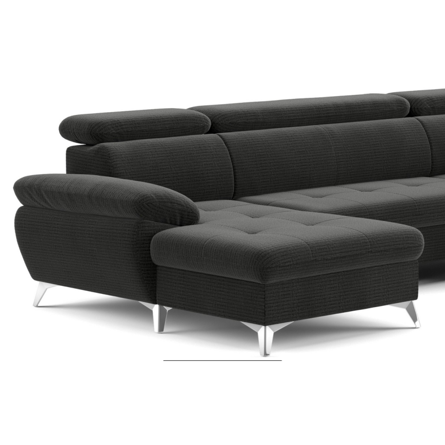 Eck-Schlafsofa mit Stauraum in U-Form CATANIA, rechts, Graphit