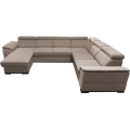 U-förmiges Ecksofa mit Schlaffunktion, universell montierbarer Ecke und Stauraum GRANADA Beige