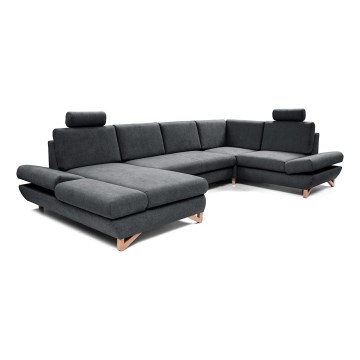 U-förmiges, klappbares Eck-Polstersofa mit Stauraum AVESTA anthrazit