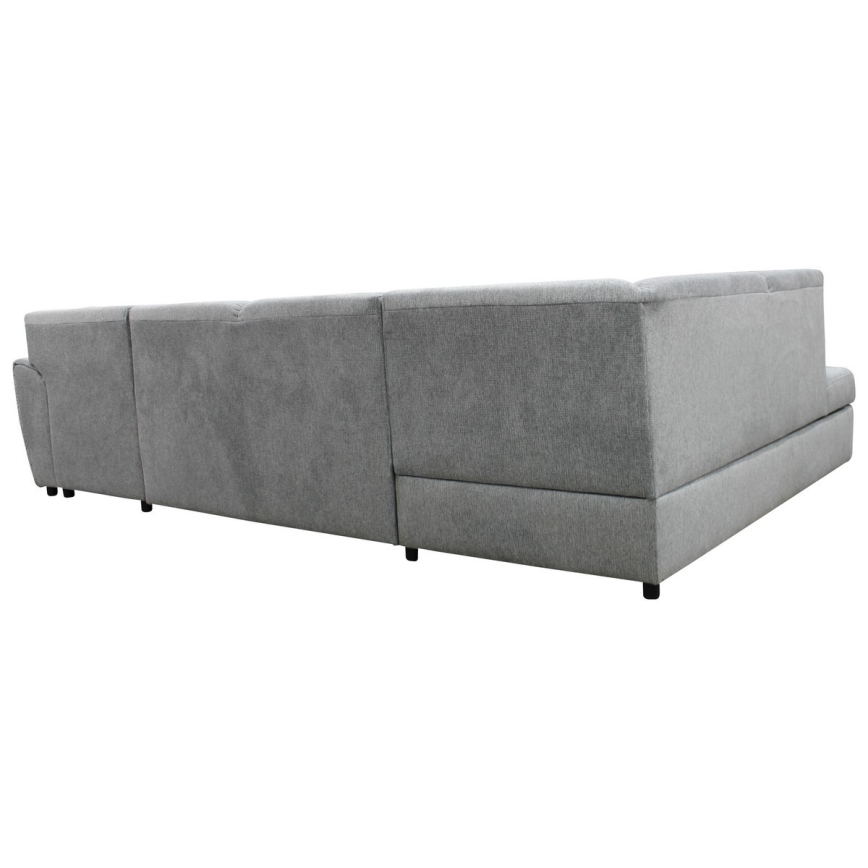 U-förmiges, klappbares Eck-Polstersofa SERPA links grau