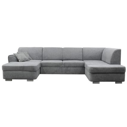 U-förmiges, klappbares Eck-Polstersofa SERPA rechts grau