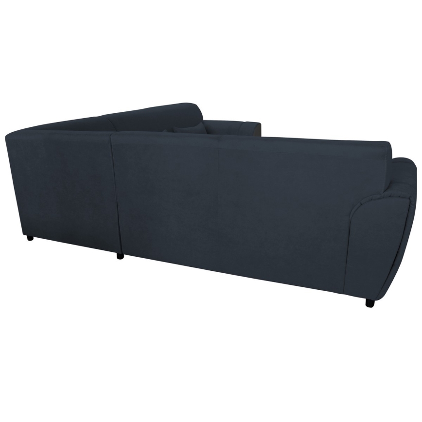 U-förmiges, klappbares Eck-Polstersofa VISEU links anthrazit/schwarz