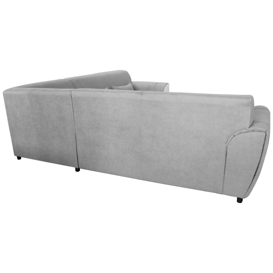 U-förmiges, klappbares Eck-Polstersofa VISEU links grau/weiß