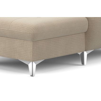 U-förmiges, klappbares Ecksofa mit Stauraum CATANIA links beige