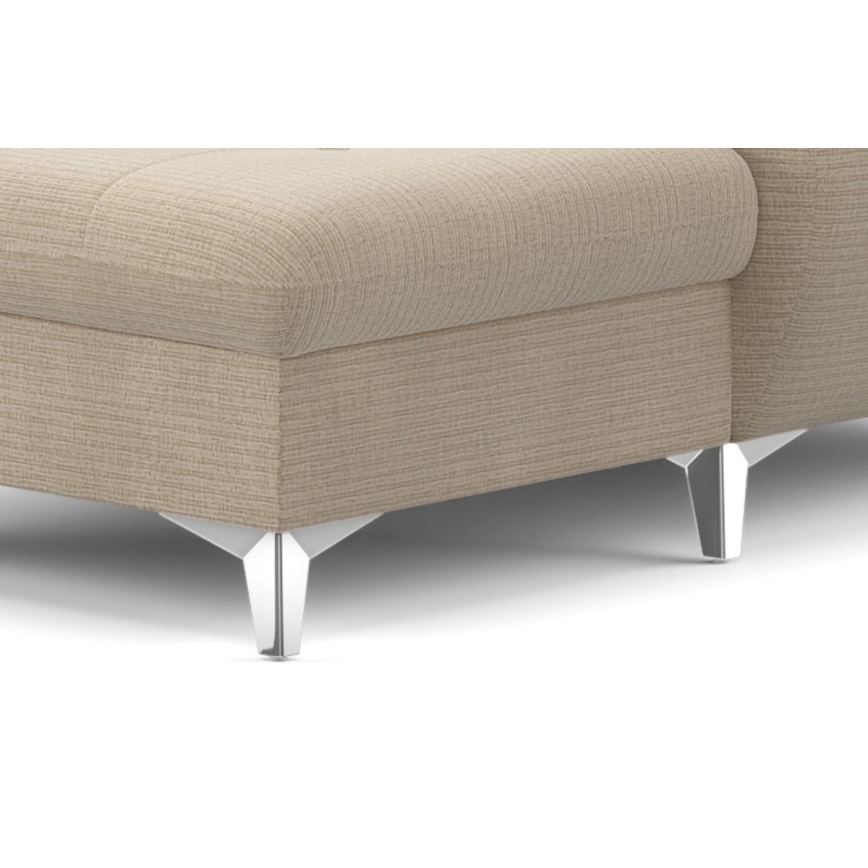 U-förmiges, klappbares Ecksofa mit Stauraum CATANIA links beige