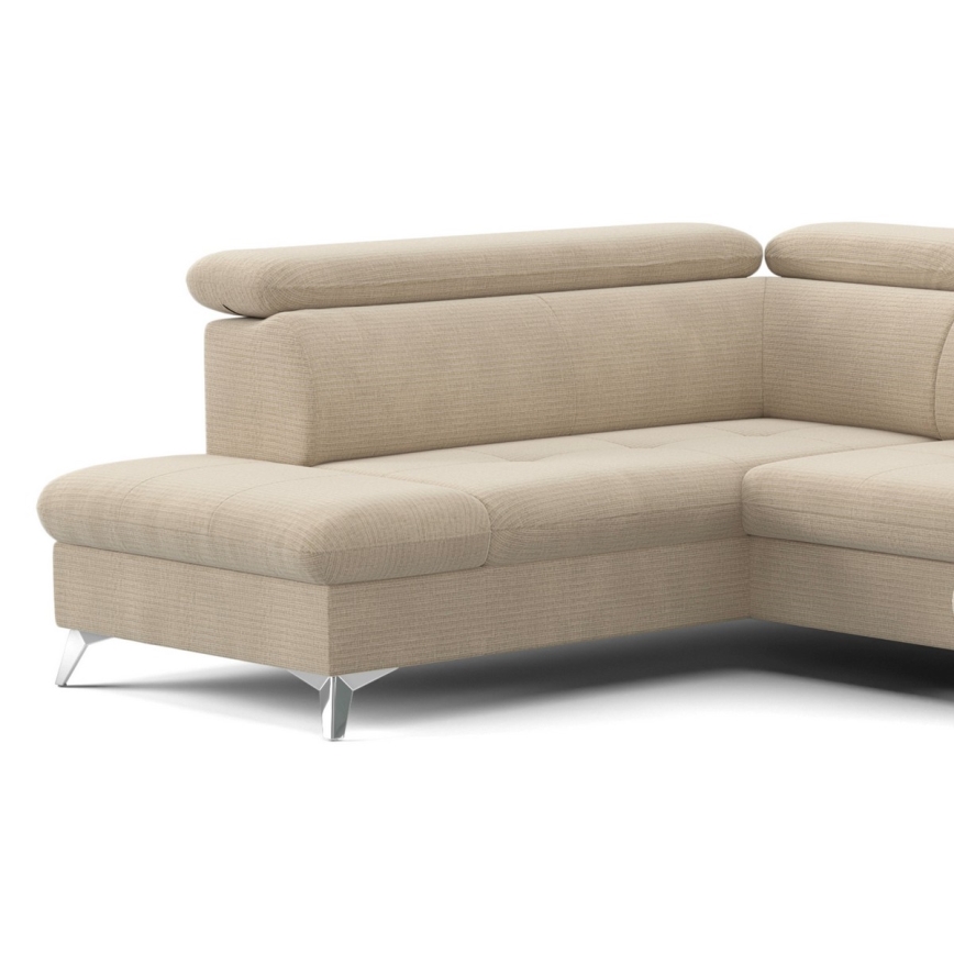 U-förmiges, klappbares Ecksofa mit Stauraum CATANIA links beige