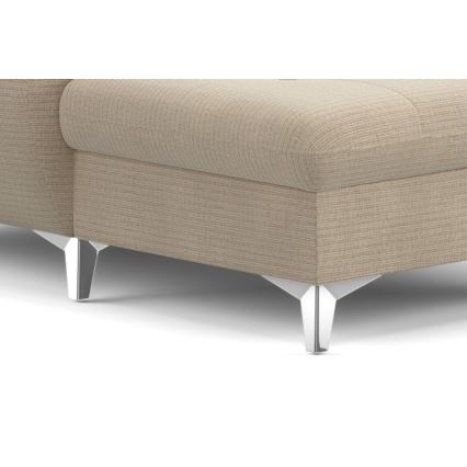 U-förmiges, klappbares Ecksofa mit Stauraum CATANIA rechts beige