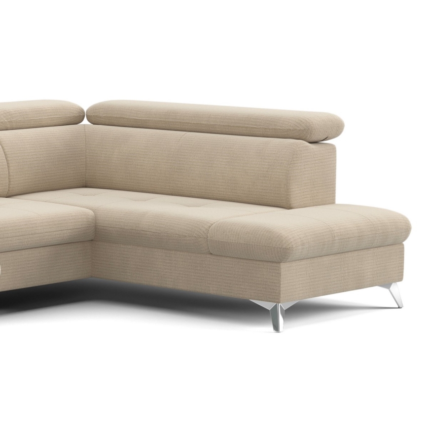 U-förmiges, klappbares Ecksofa mit Stauraum CATANIA rechts beige