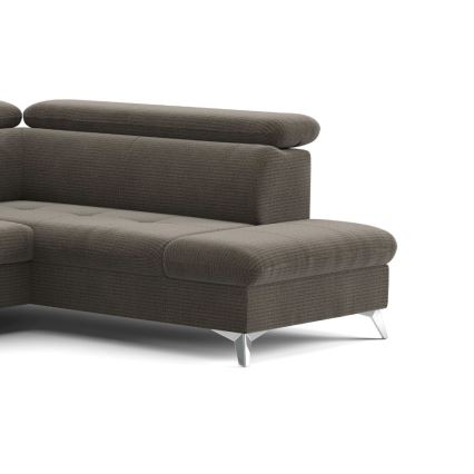 U-förmiges, klappbares Ecksofa mit Stauraum CATANIA rechts braun