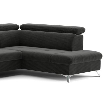 U-förmiges, klappbares Ecksofa mit Stauraum CATANIA rechts Graphit
