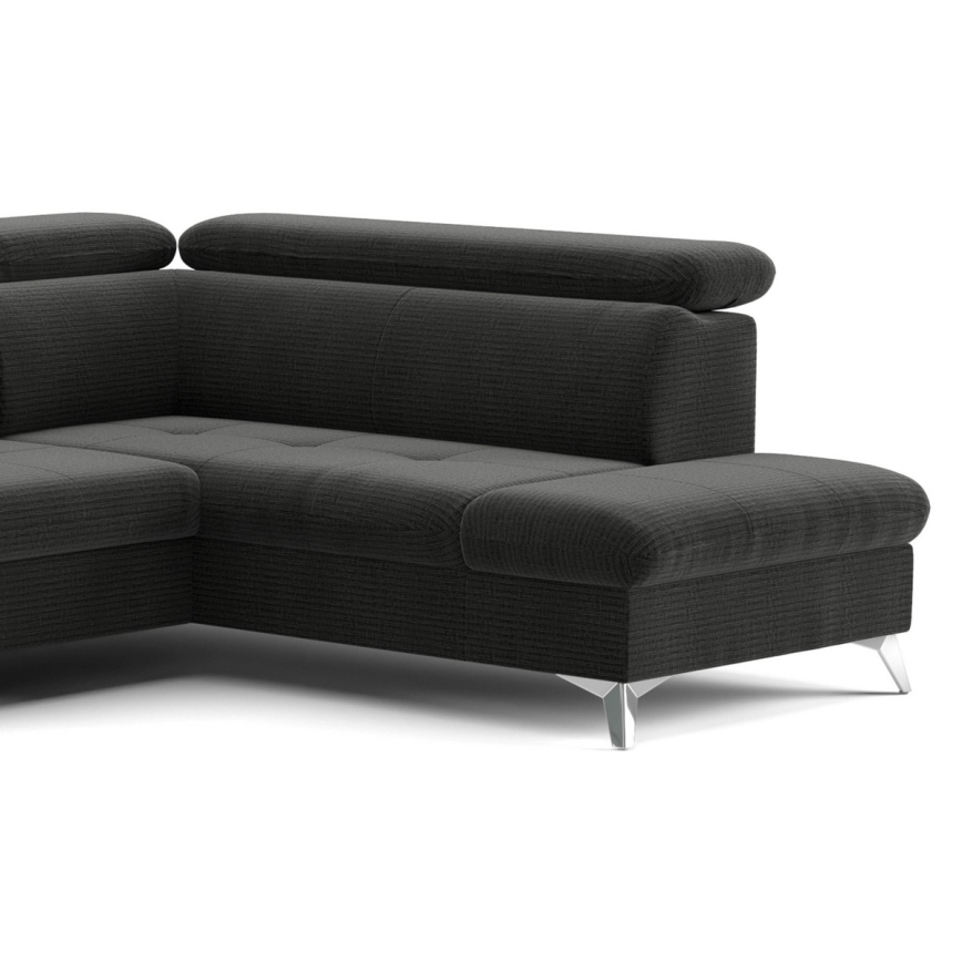 U-förmiges, klappbares Ecksofa mit Stauraum CATANIA rechts Graphit