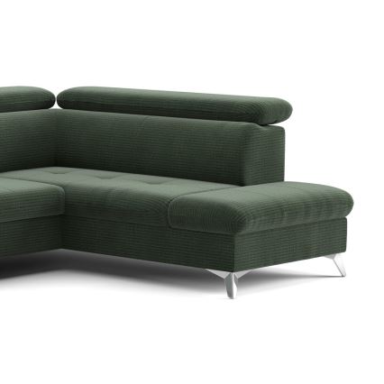 U-förmiges, klappbares Ecksofa mit Stauraum CATANIA rechts grün