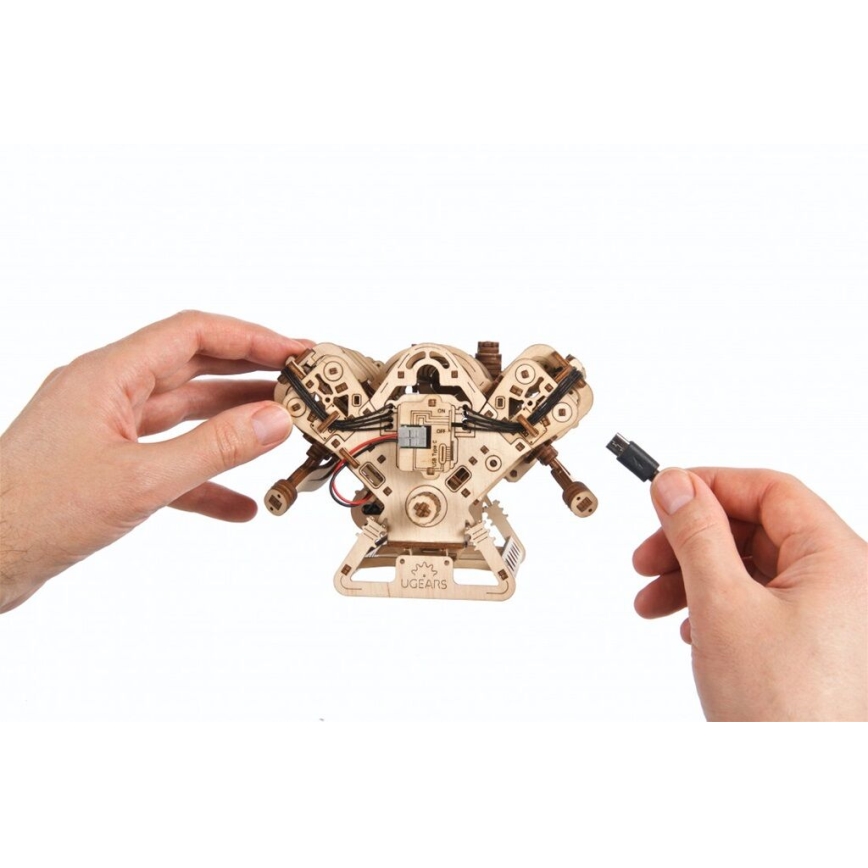 Ugears - 3D mechanisches Holzpuzzle V8-Motor