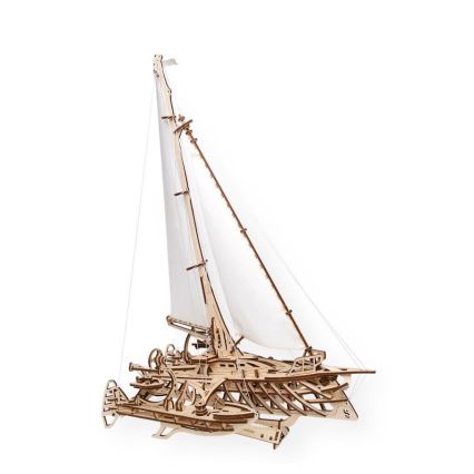 Ugears - Mechanisches 3D-Holzpuzzle Segelboot Merihobus Trimaran