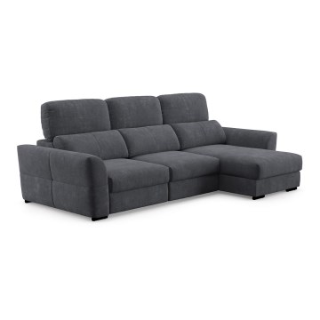 Universal-Eckklappsofa mit drei Sitzen und Stauraum TRENTO anthrazit