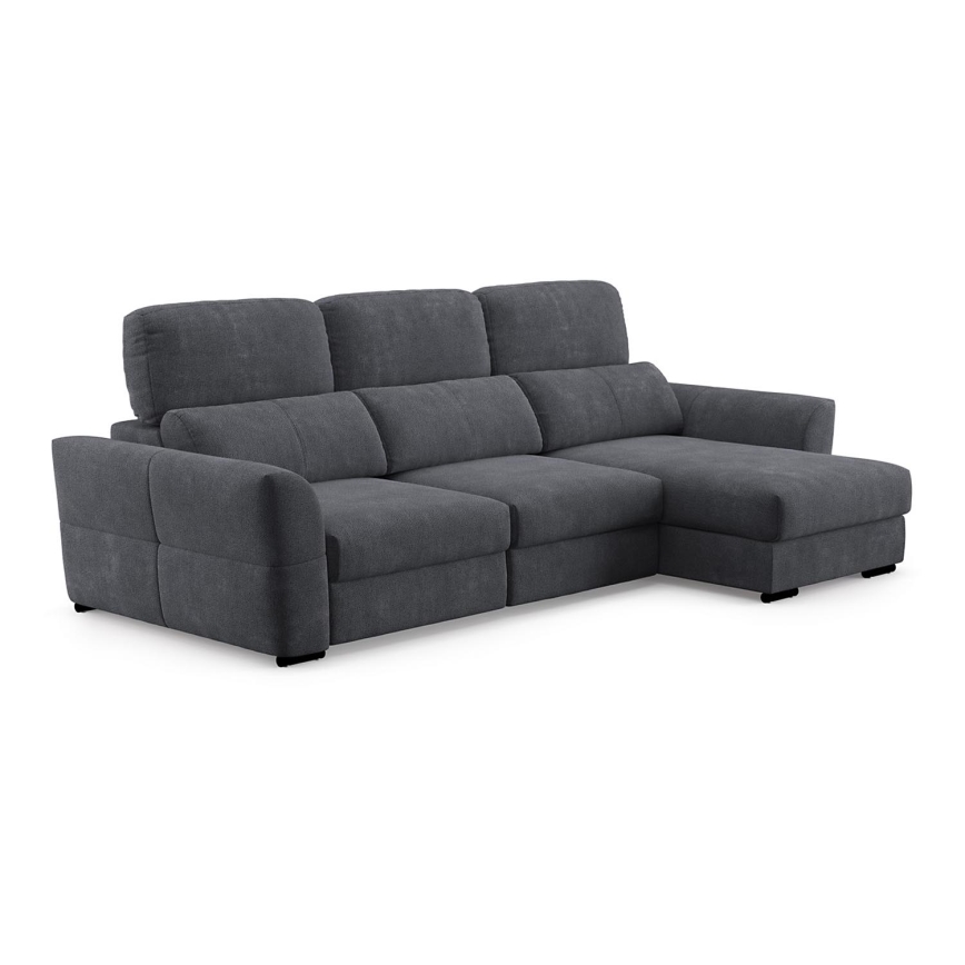 Universal-Eckklappsofa mit drei Sitzen und Stauraum TRENTO anthrazit