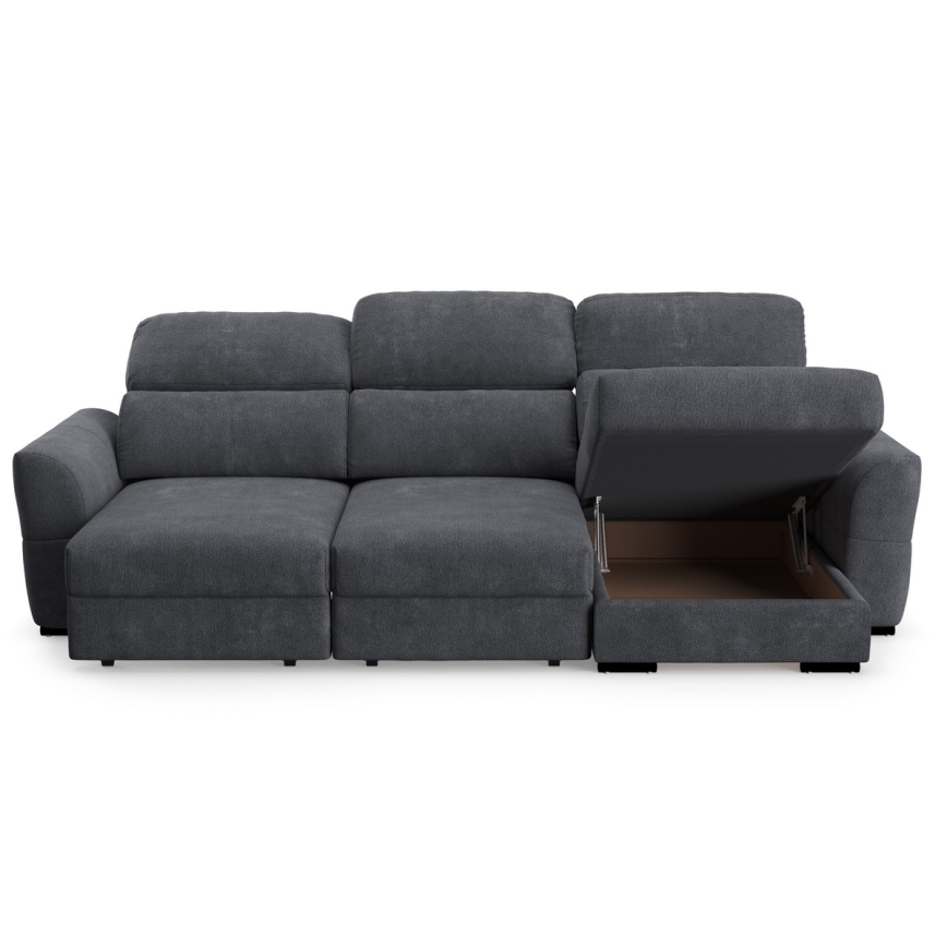 Universal-Eckklappsofa mit drei Sitzen und Stauraum TRENTO anthrazit