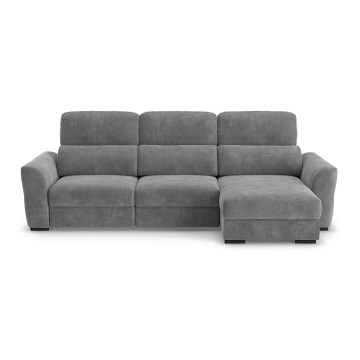 Universal-Eckklappsofa mit drei Sitzen und Stauraum TRENTO grau