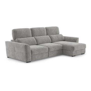Universal-Eckklappsofa mit drei Sitzen und Stauraum TRENTO hellgrau