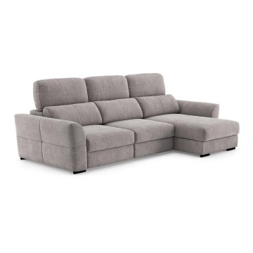 Universal-Eckklappsofa mit drei Sitzen und Stauraum TRENTO taupe