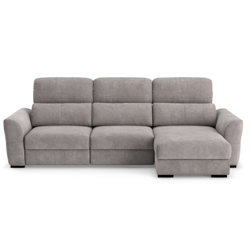 Universal-Eckklappsofa mit drei Sitzen und Stauraum TRENTO taupe
