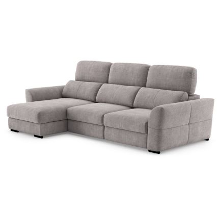 Universal-Eckklappsofa mit drei Sitzen und Stauraum TRENTO taupe