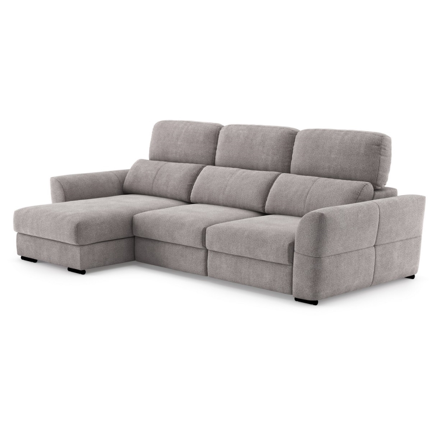 Universal-Eckklappsofa mit drei Sitzen und Stauraum TRENTO taupe