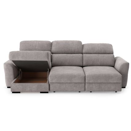 Universal-Eckklappsofa mit drei Sitzen und Stauraum TRENTO taupe