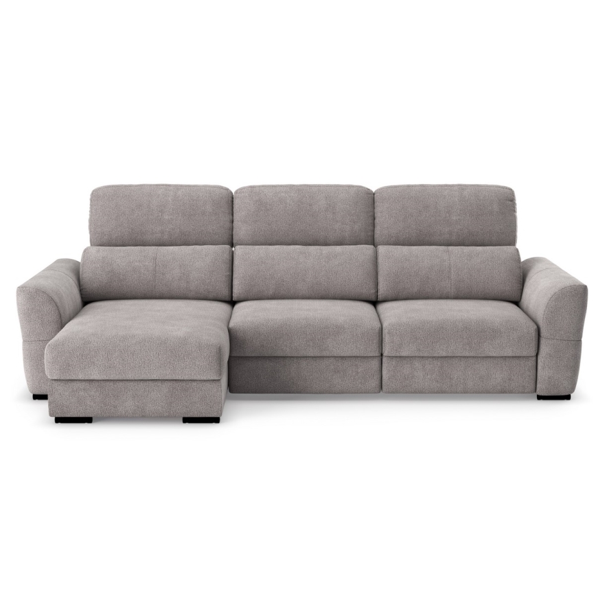 Universal-Eckklappsofa mit drei Sitzen und Stauraum TRENTO taupe