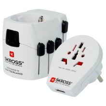 Universal-Reiseadapter für die ganze Welt 230V + USB-Anschluss