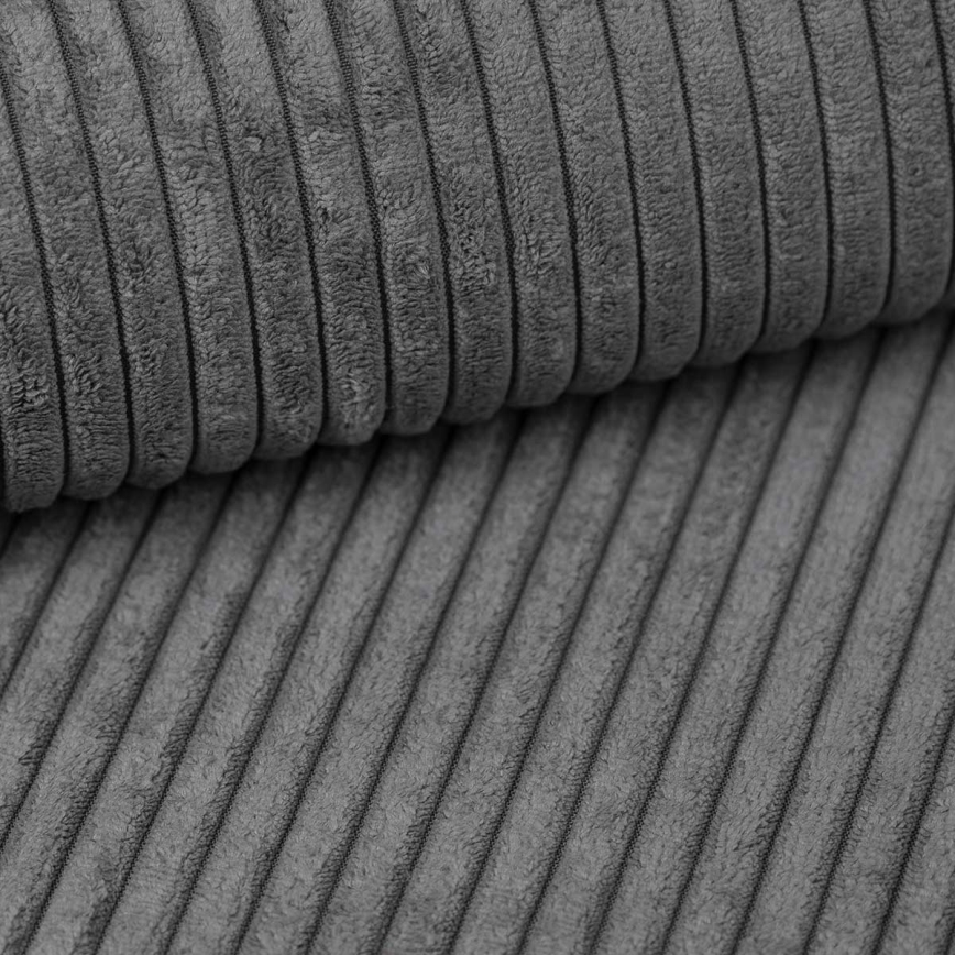 Universell montierbares, ausklappbares Ecksofa in L-Form mit Stauraum SALVADA, dunkelgrau